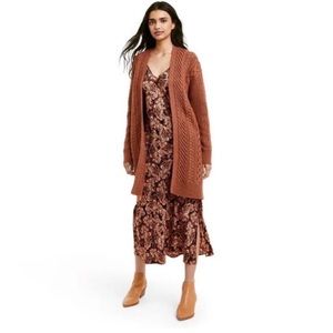 Nili Lotan x Target Cableknit Cardigan in Brown Size S